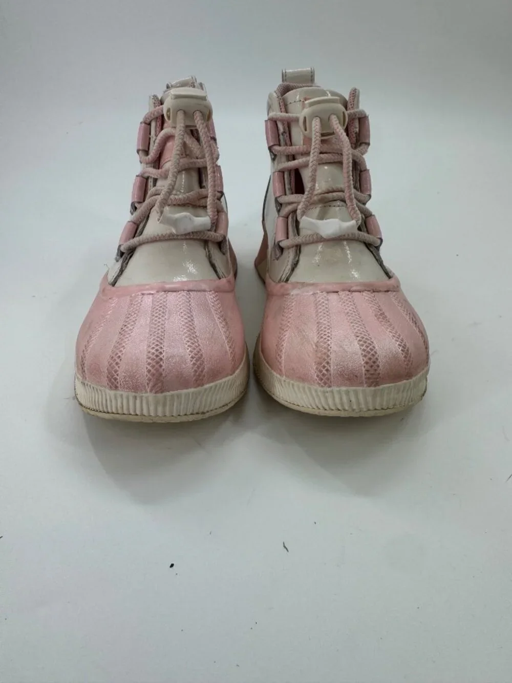 Sorel Youth Out N About Waterproof Duck Boots Size 4 Chalk/ Pink
